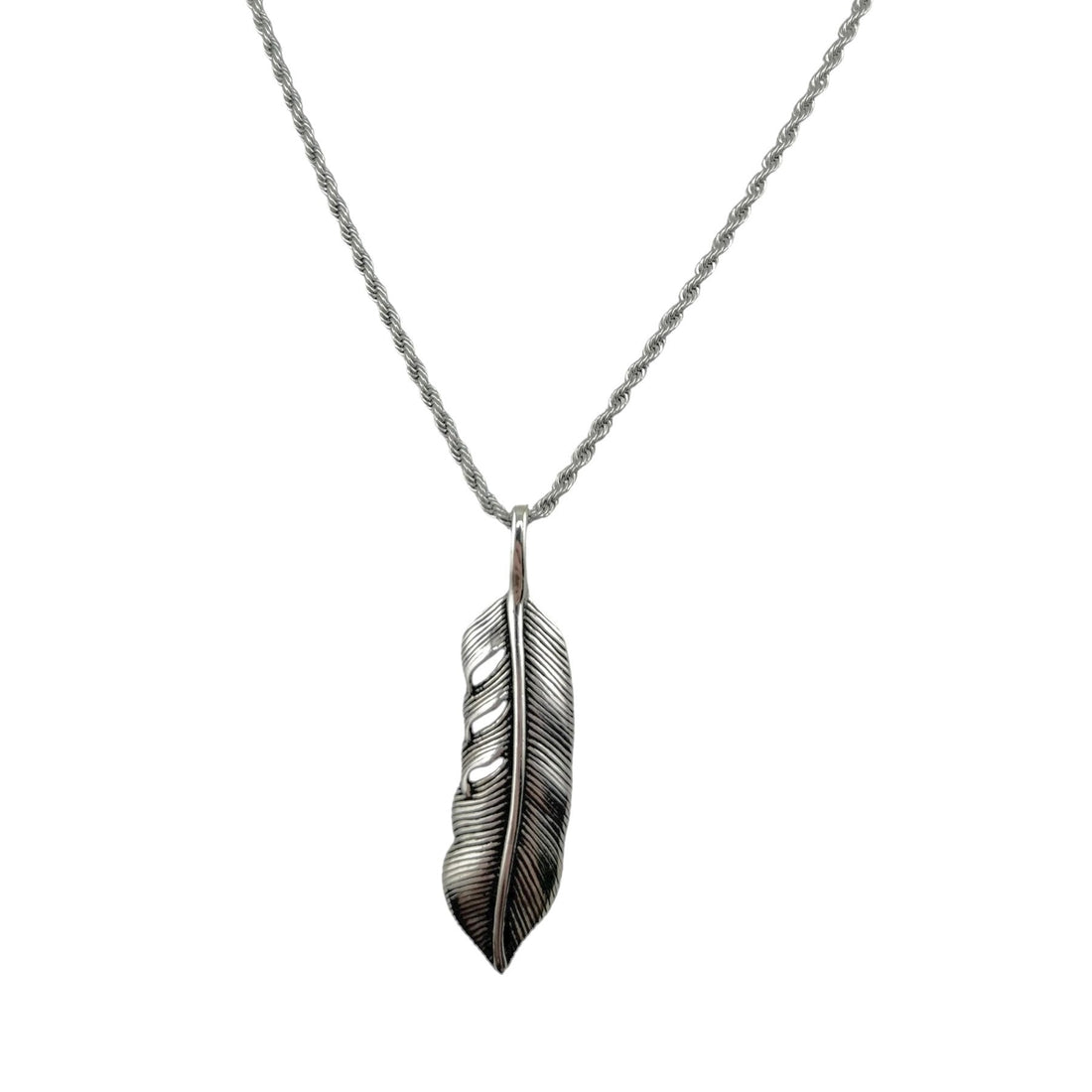 Sterling Silver Leaf Mens Pendant