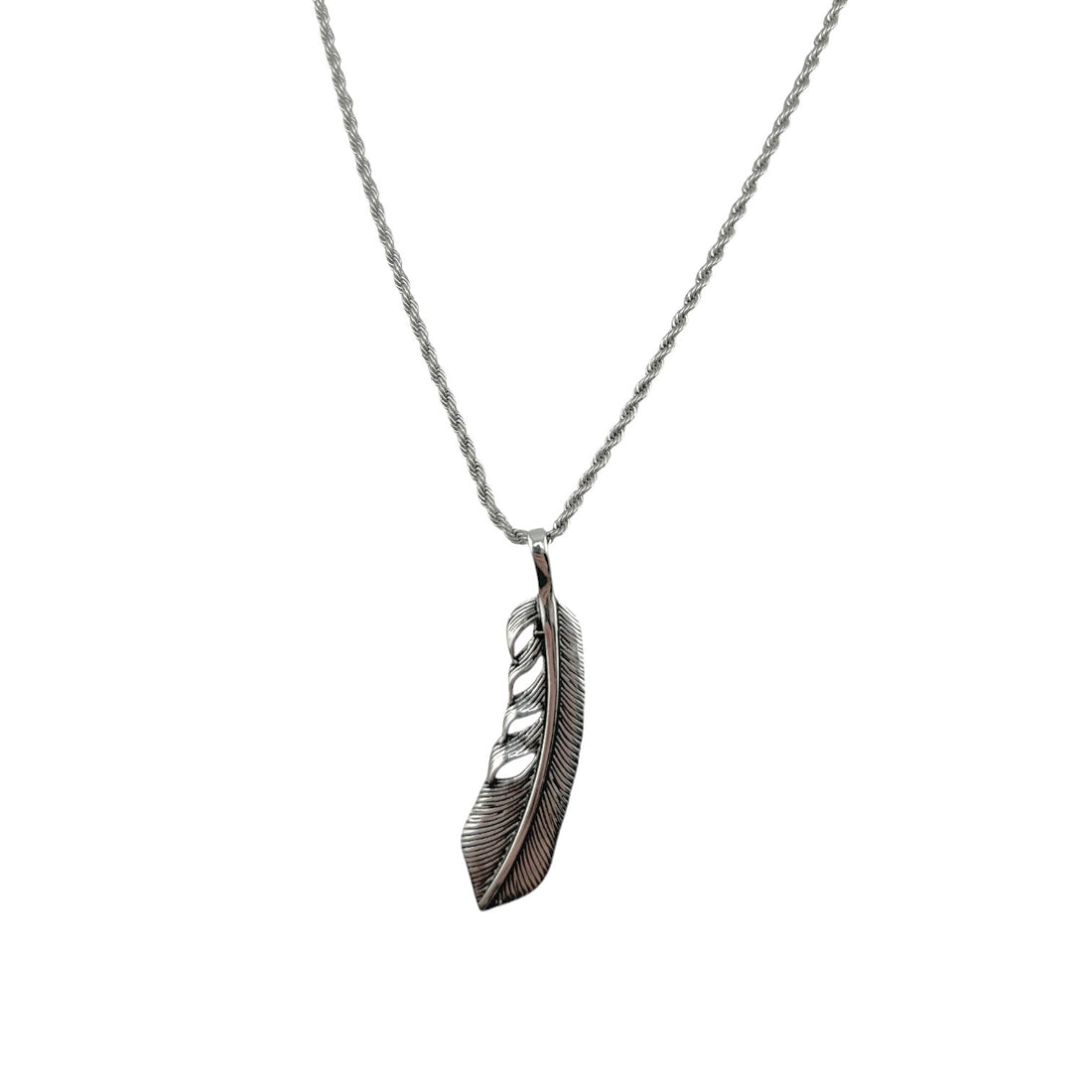 Sterling Silver Leaf Mens Pendant