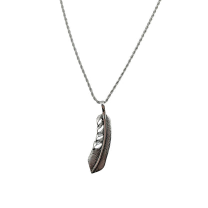 Sterling Silver Leaf Mens Pendant