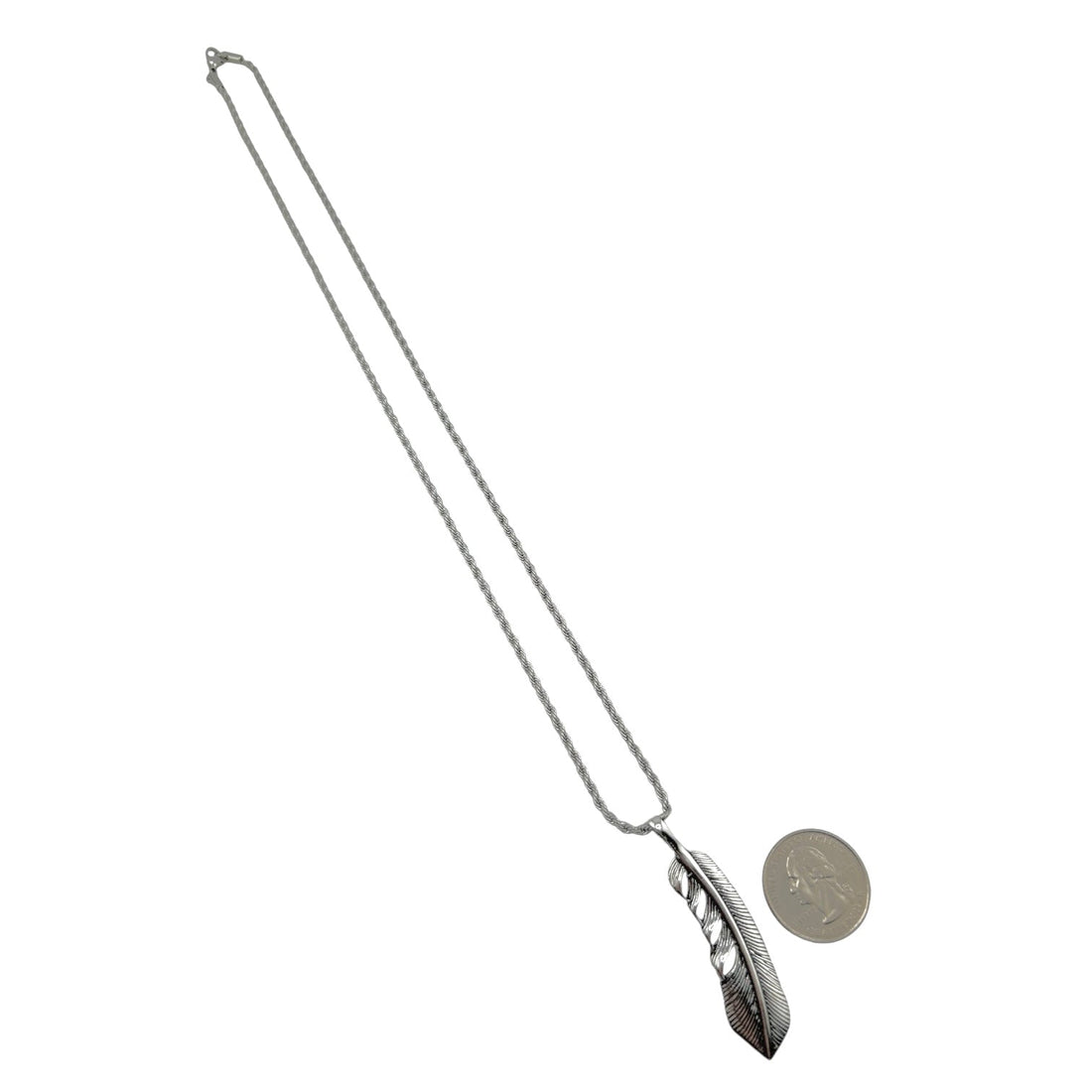 Sterling Silver Leaf Mens Pendant