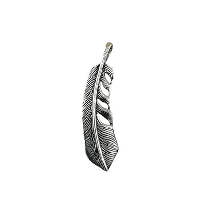 Sterling Silver Leaf Mens Pendant