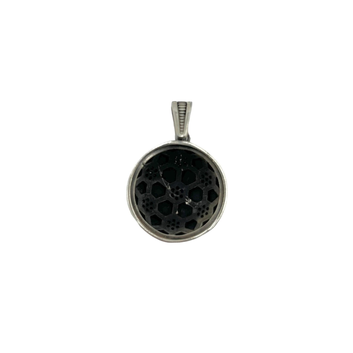 Sterling Silver CZ Soccer Ball Mens Pendant