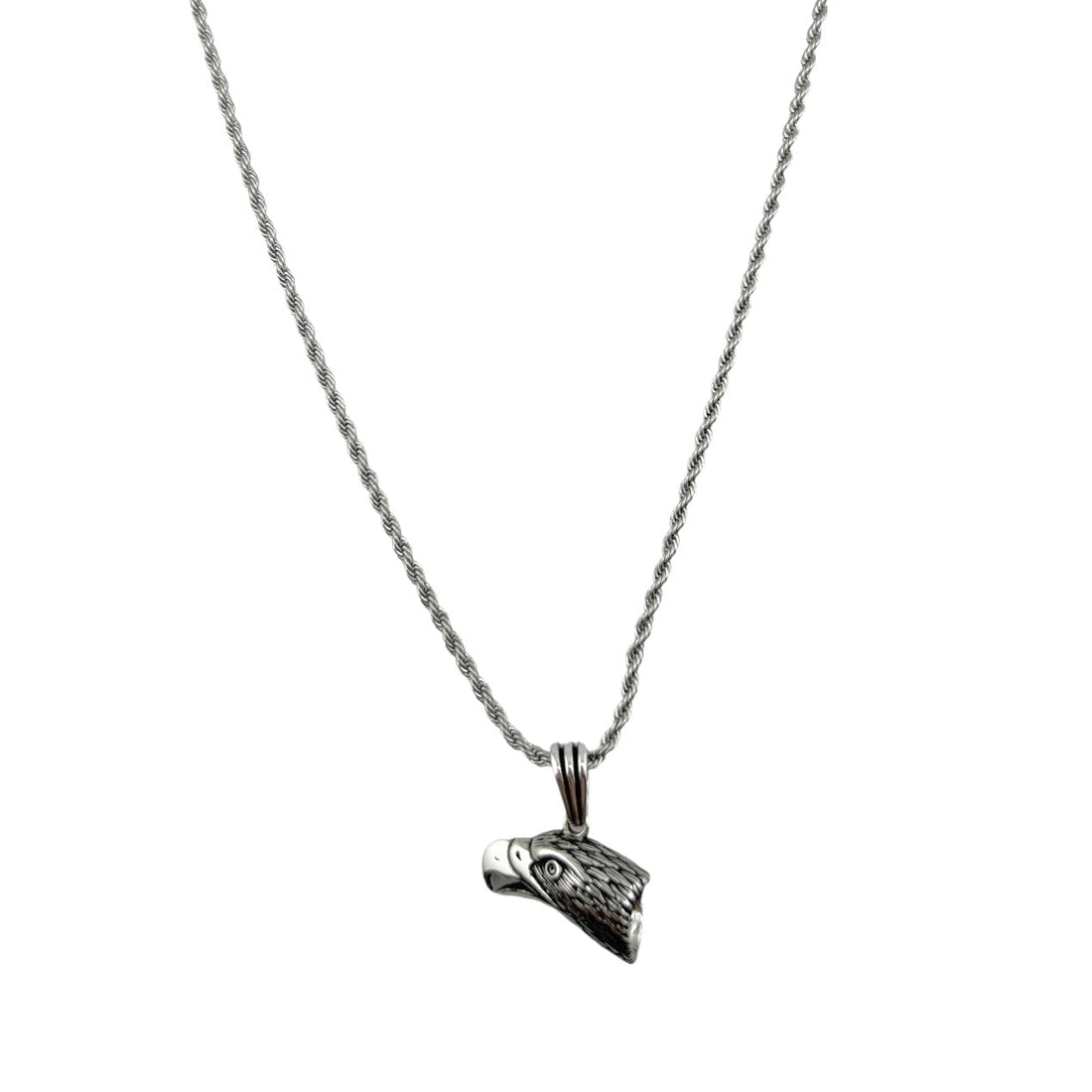Sterling Silver Eagle Head Mens Pendant