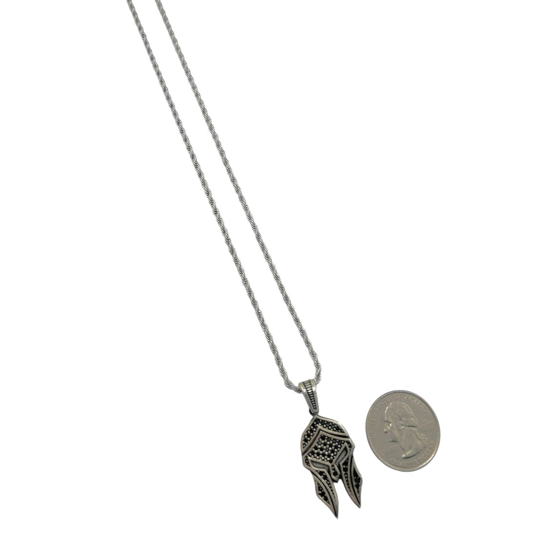 Sterling Silver Gladiator Mask Mens Pendant