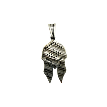 Sterling Silver Gladiator Mask Mens Pendant