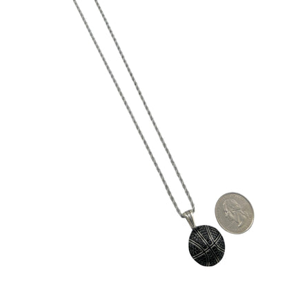 Sterling Silver CZ Basketball Mens Pendant