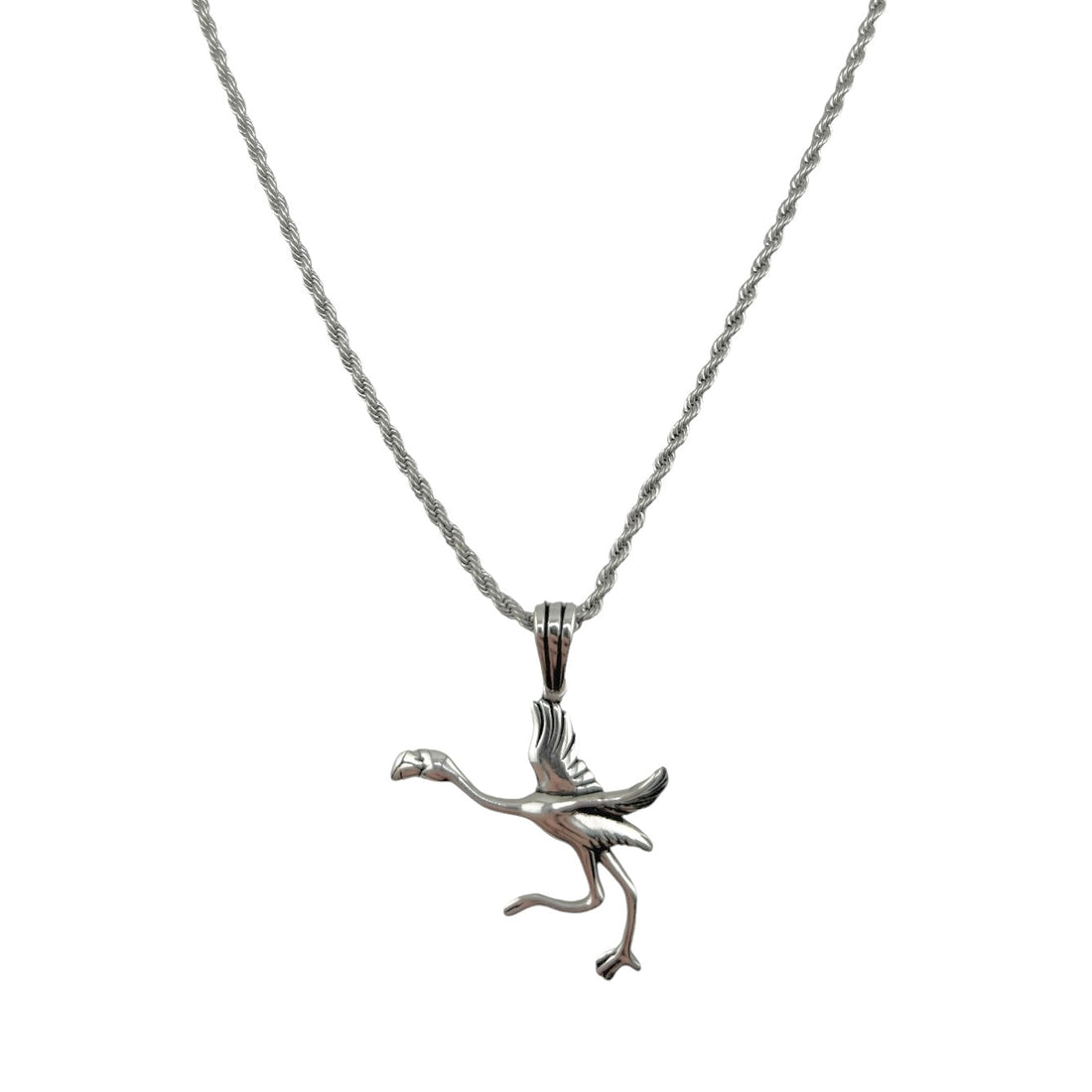 Sterling Silver Flamingo Mens Pendant