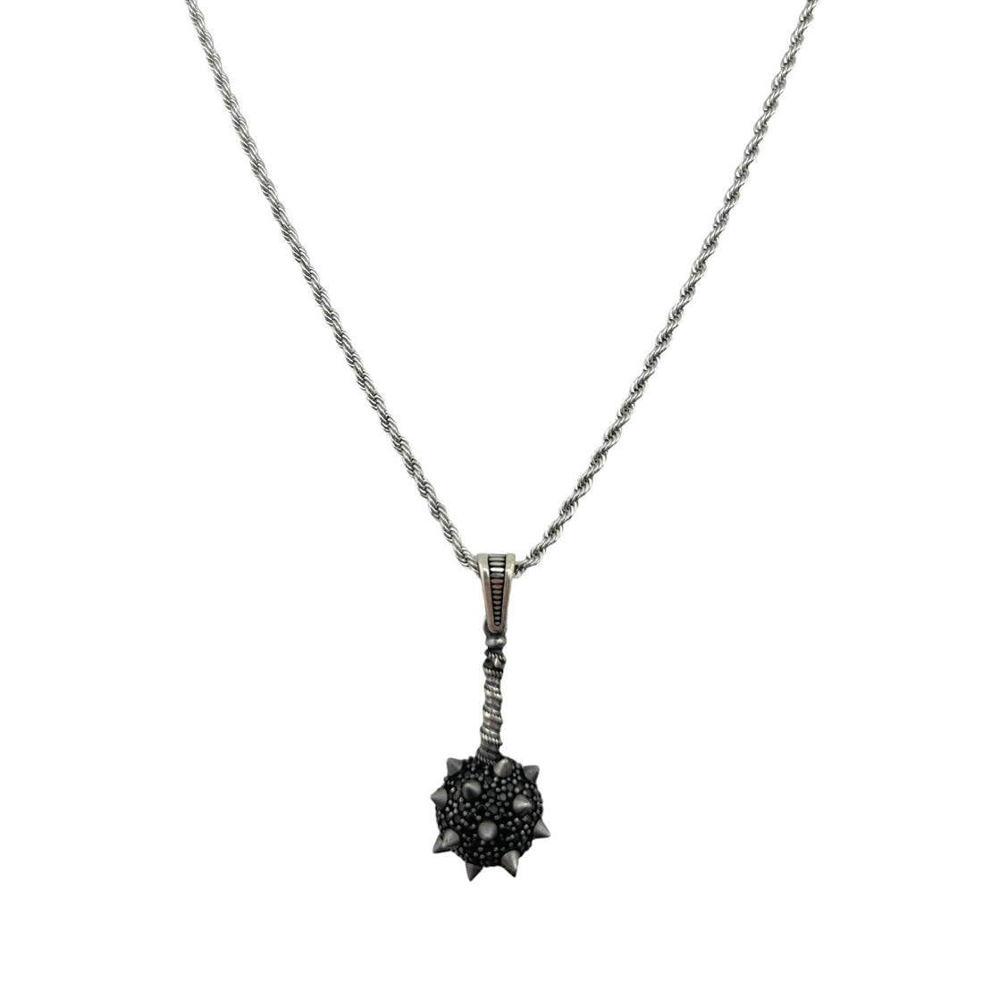 Sterling Silver CZ Morning Star Mens Pendant