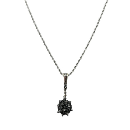 Sterling Silver CZ Morning Star Mens Pendant