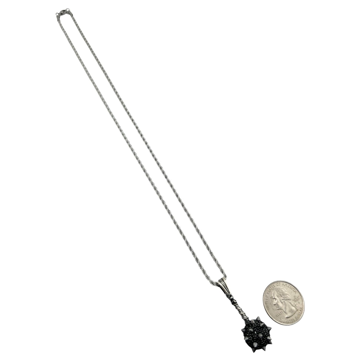 Sterling Silver CZ Morning Star Mens Pendant