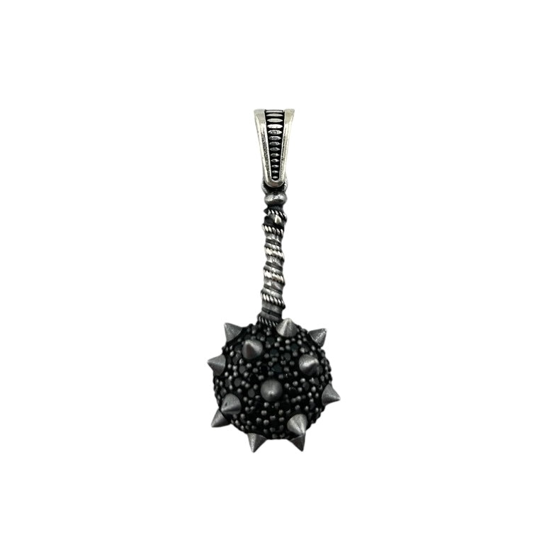 Sterling Silver CZ Morning Star Mens Pendant