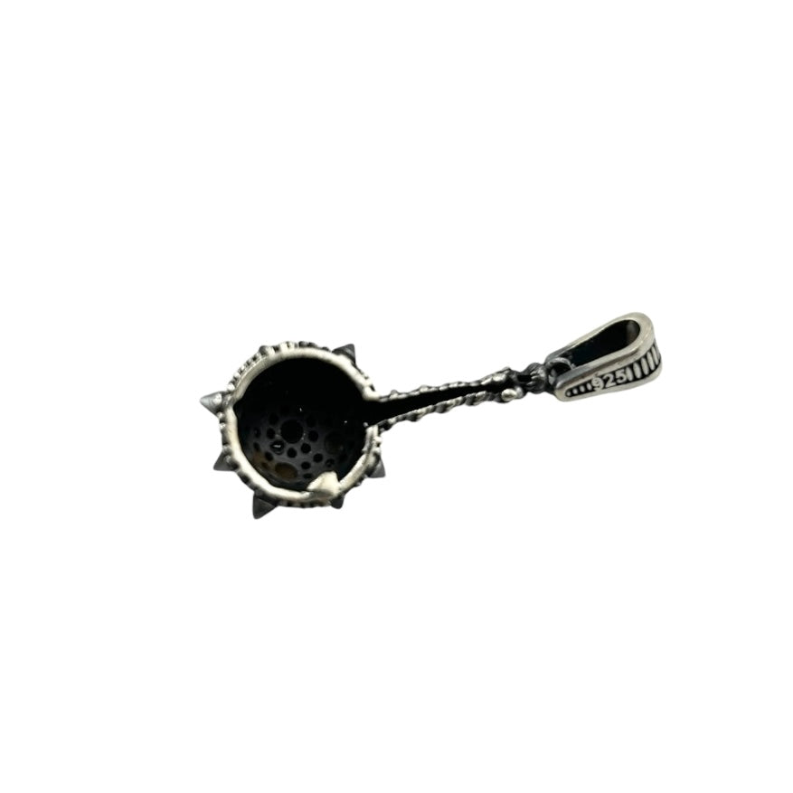 Sterling Silver CZ Morning Star Mens Pendant
