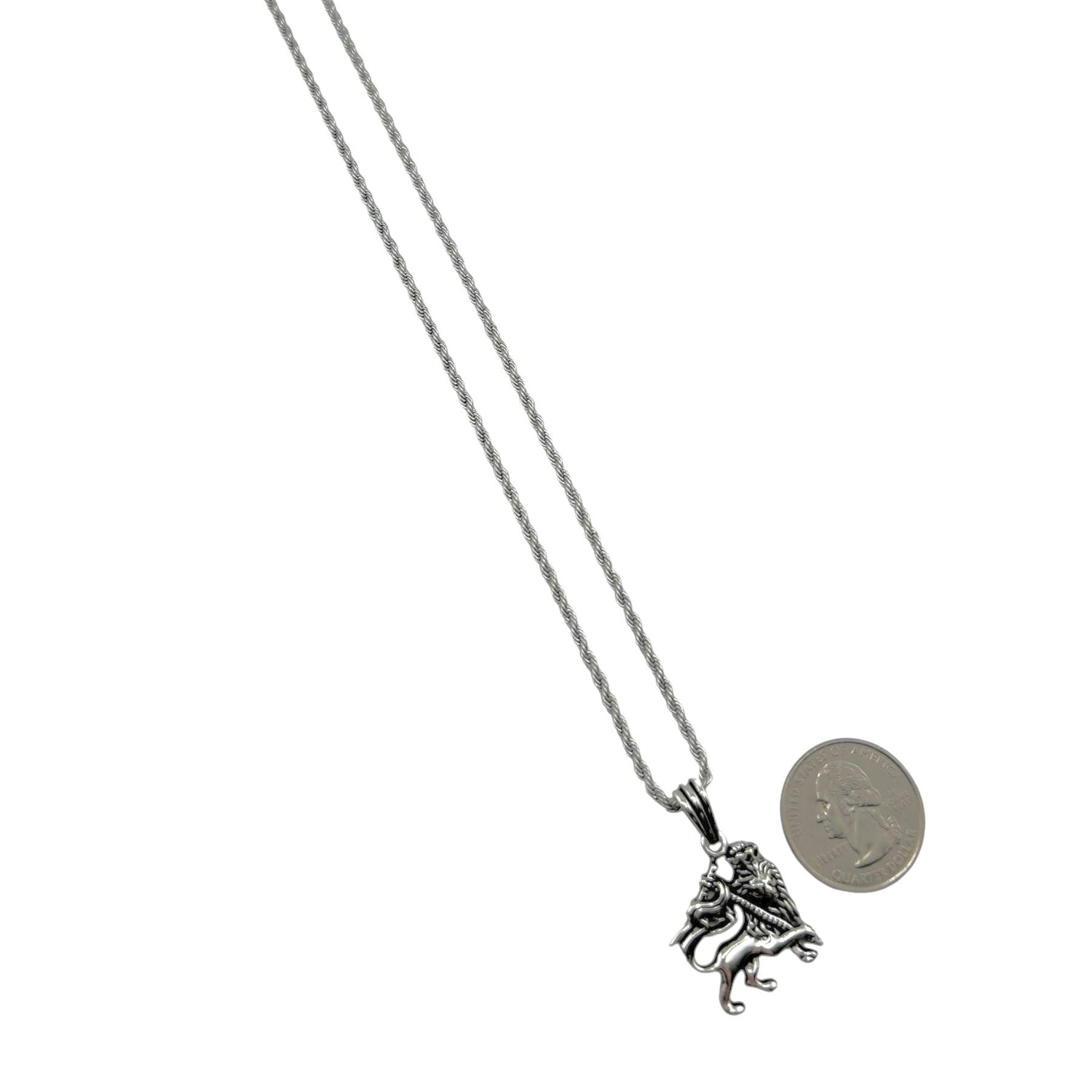 Sterling Silver Lion Mens Pendant