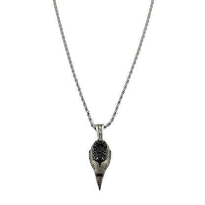 Sterling Silver CZ Eagle Head Mens Pendant