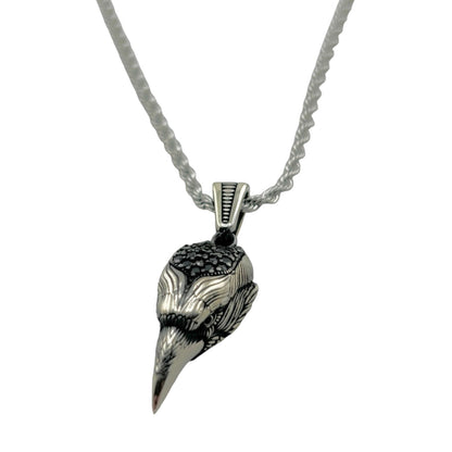 Sterling Silver CZ Eagle Head Mens Pendant