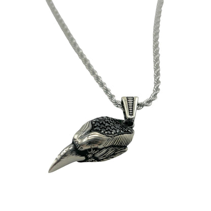 Sterling Silver CZ Eagle Head Mens Pendant