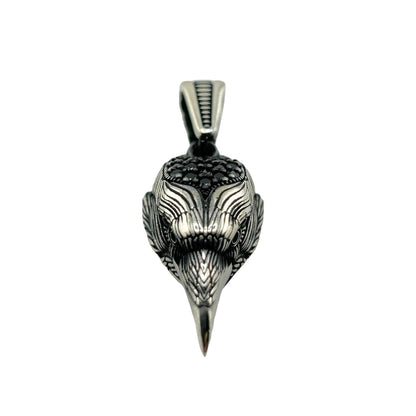 Sterling Silver CZ Eagle Head Mens Pendant