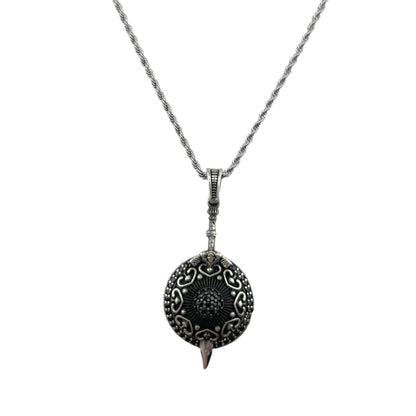 Sterling Silver CZ Sword Shield Mens Pendant
