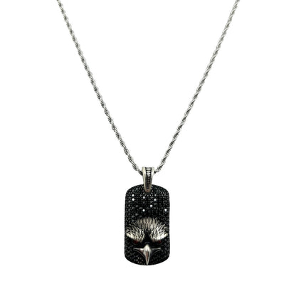 Sterling Silver CZ Eagle Mens Pendant