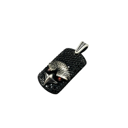 Sterling Silver CZ Eagle Mens Pendant