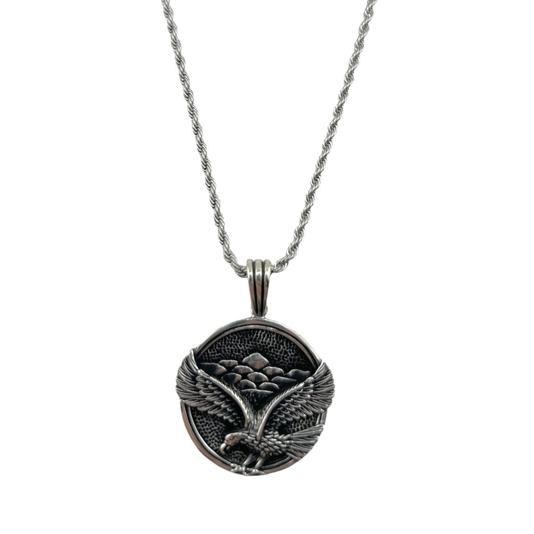 Sterling Silver Flying Eagle Mens Pendant