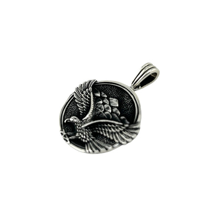 Sterling Silver Flying Eagle Mens Pendant