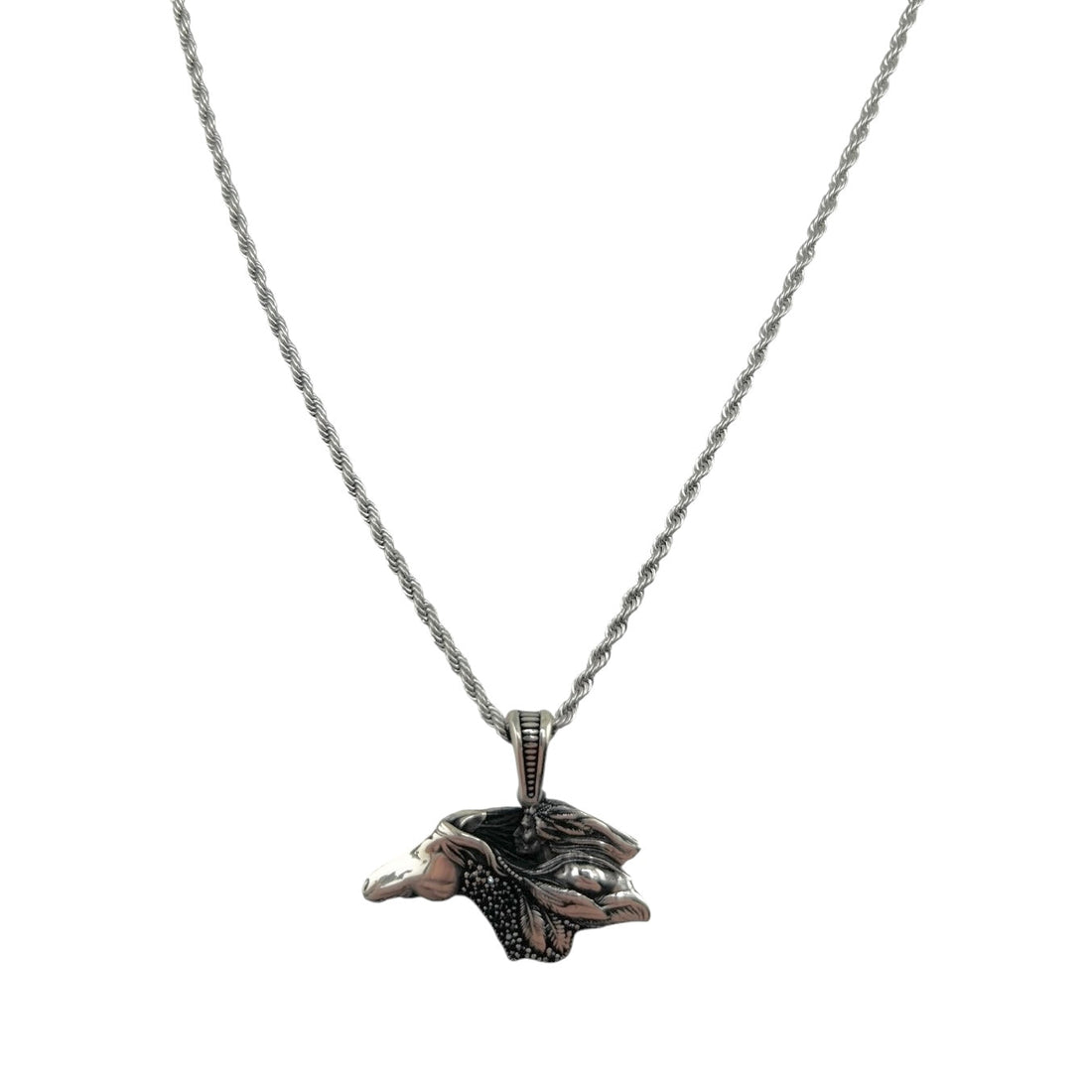 Sterling Silver CZ Horse Mens Pendant