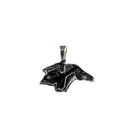Sterling Silver CZ Horse Mens Pendant