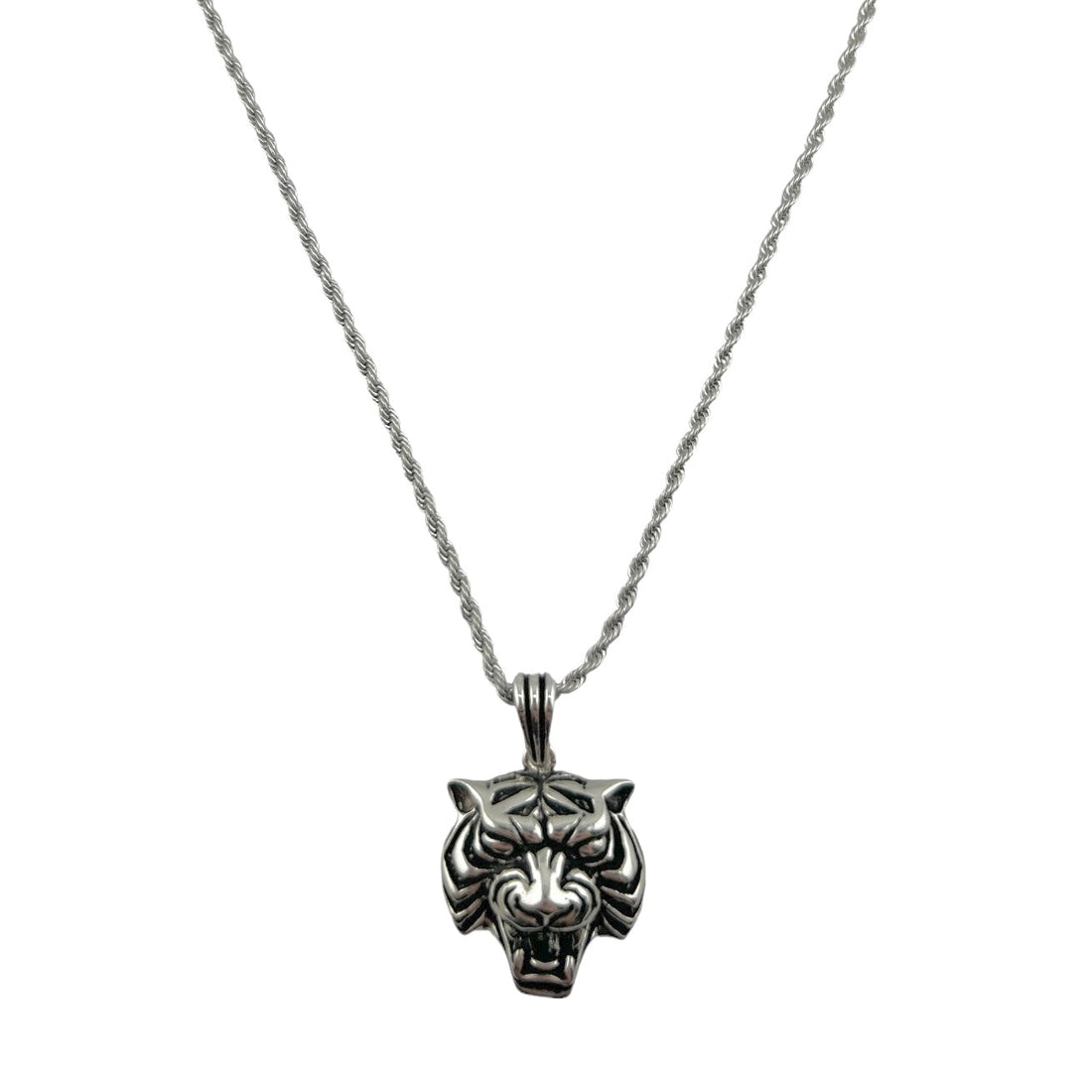 Sterling Silver Tiger Mens Pendant