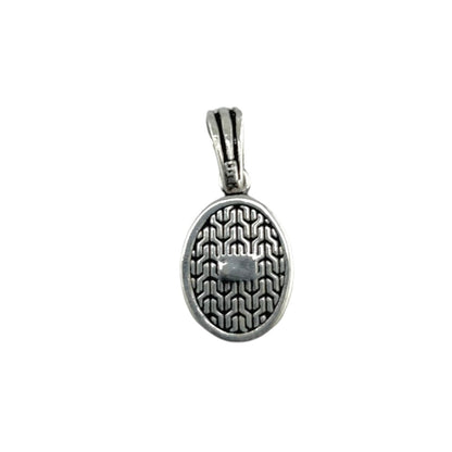 Sterling Silver Oval Onyx Mens Pendant