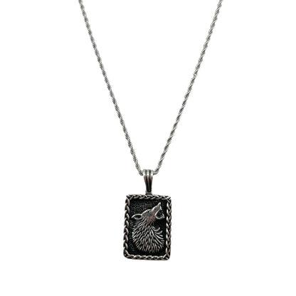 Sterling Silver Coyote Mens Pendant