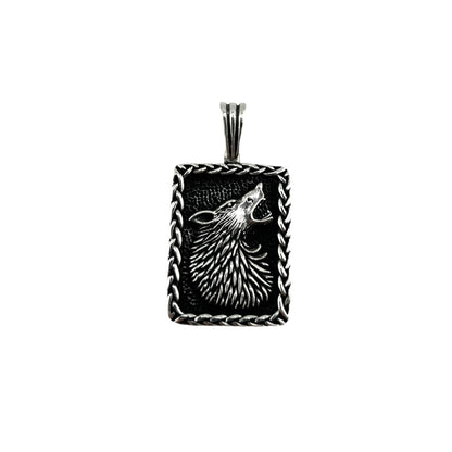 Sterling Silver Coyote Mens Pendant