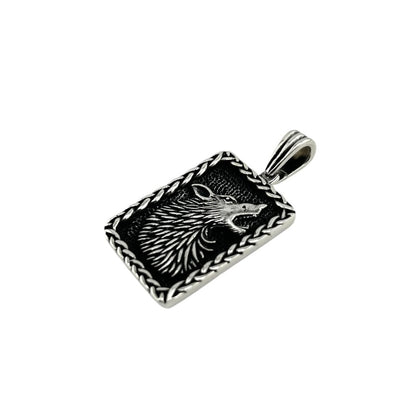 Sterling Silver Coyote Mens Pendant