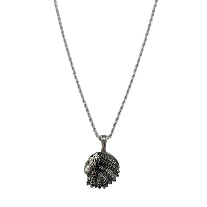 Sterling Silver CZ Chief Mens Pendant