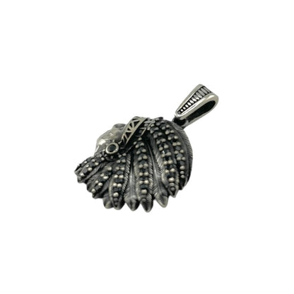 Sterling Silver CZ Chief Mens Pendant
