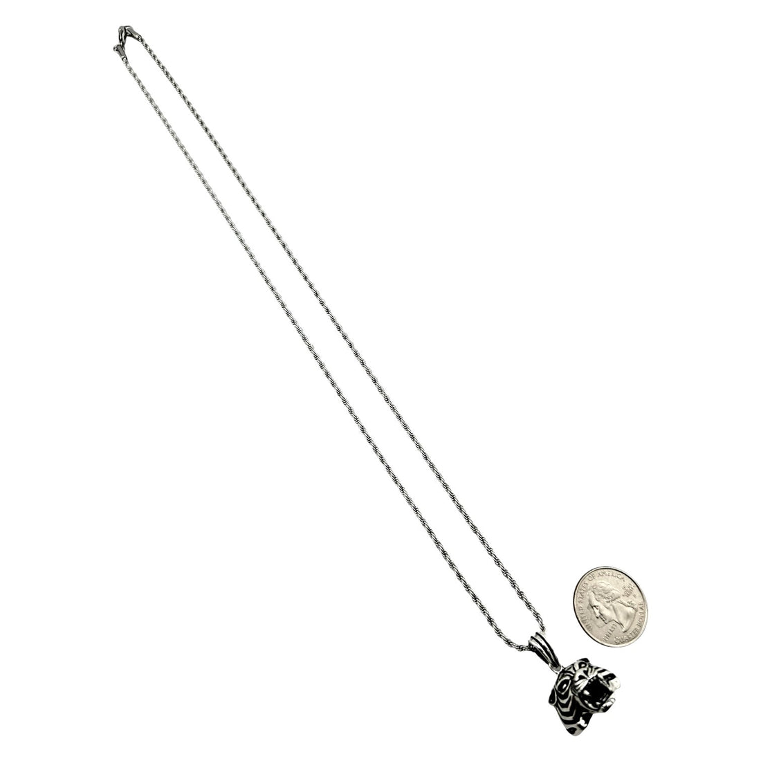 Sterling Silver Tiger Mens Pendant
