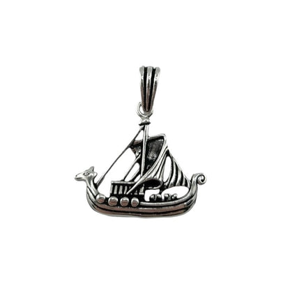Sterling Silver Sailor Ship Mens Pendant