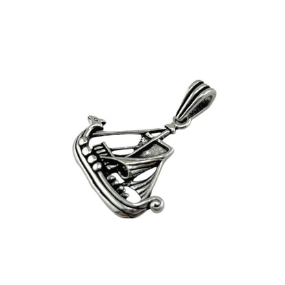 Sterling Silver Sailor Ship Mens Pendant