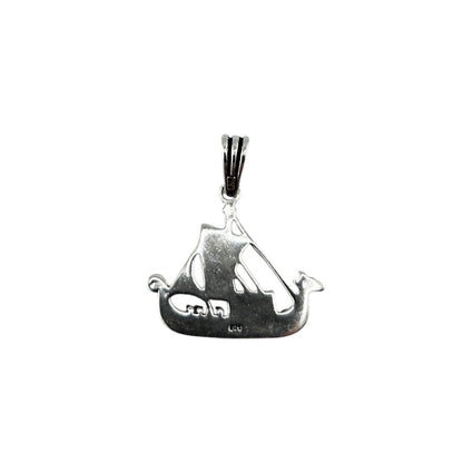 Sterling Silver Sailor Ship Mens Pendant