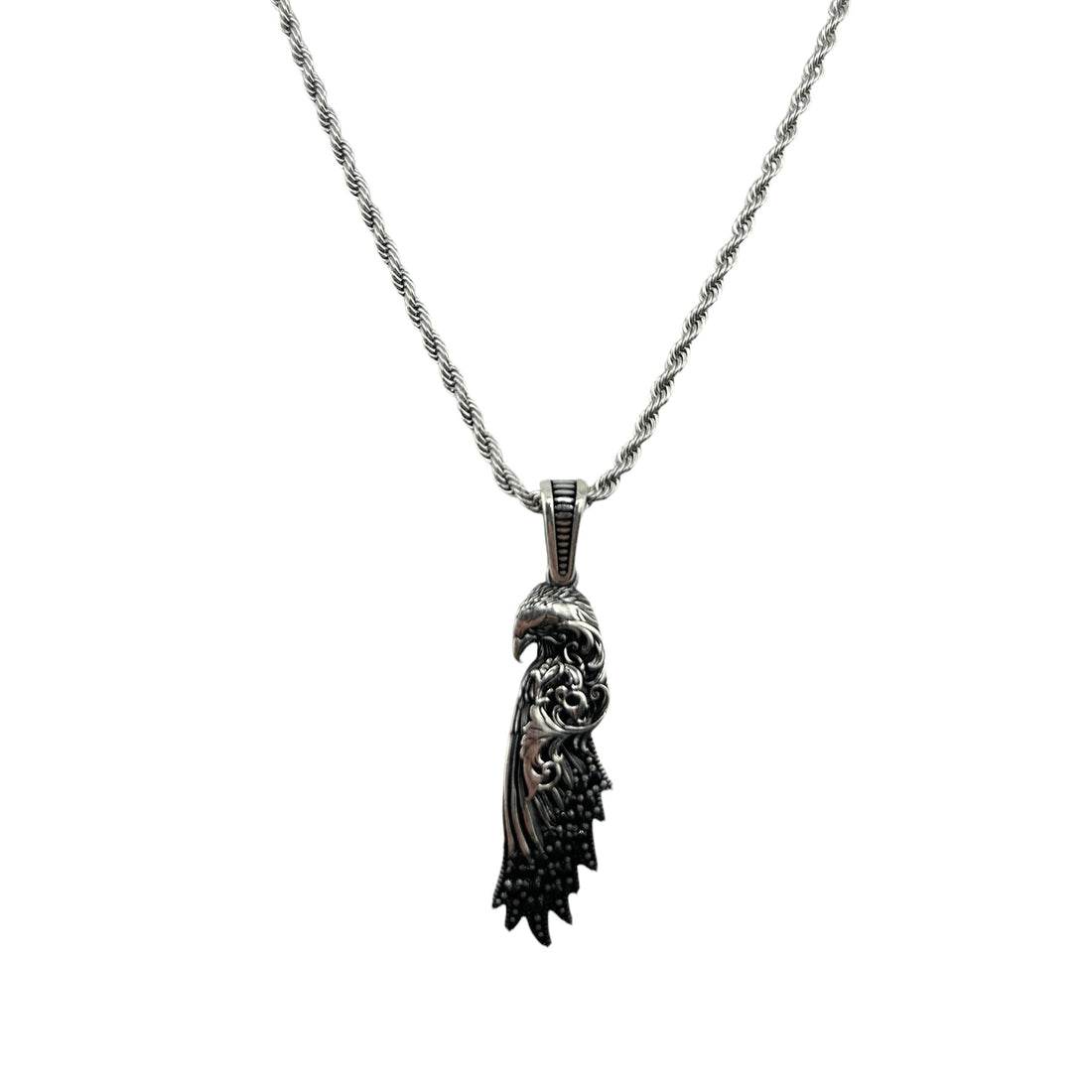 Sterling Silver CZ Eagle Mens Pendant
