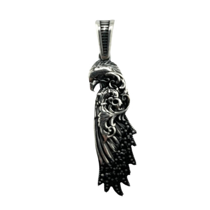 Sterling Silver CZ Eagle Mens Pendant