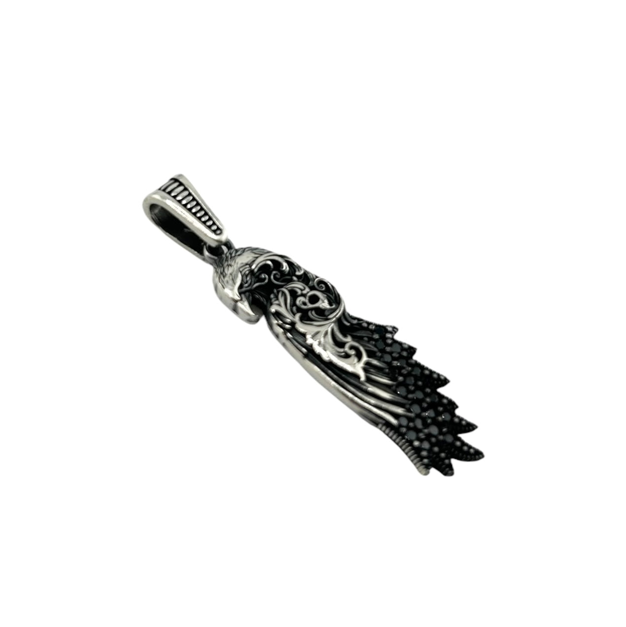 Sterling Silver CZ Eagle Mens Pendant