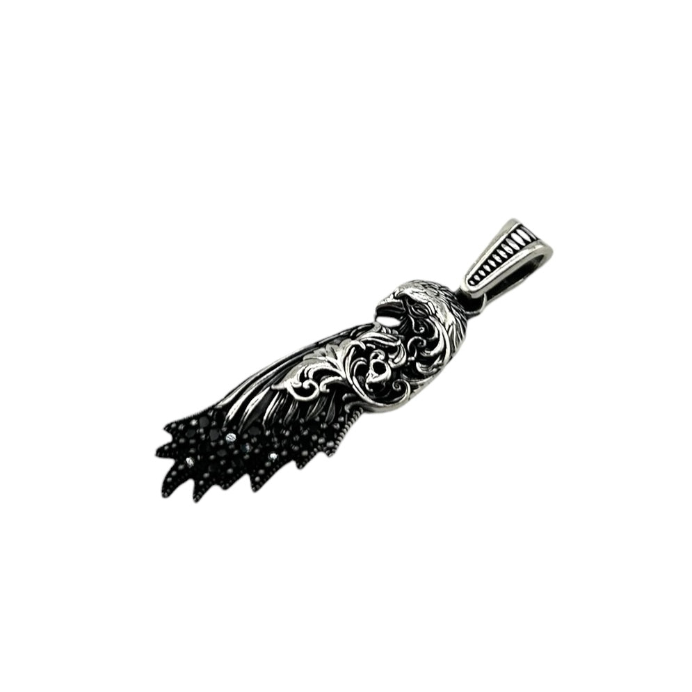 Sterling Silver CZ Eagle Mens Pendant