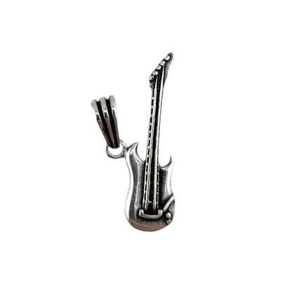 Sterling Silver Guitar Mens Pendant