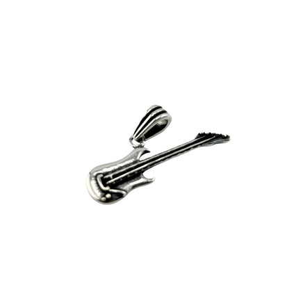 Sterling Silver Guitar Mens Pendant
