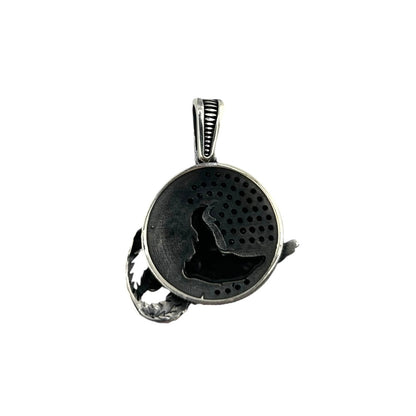Sterling Silver CZ Dragon Mens Pendant