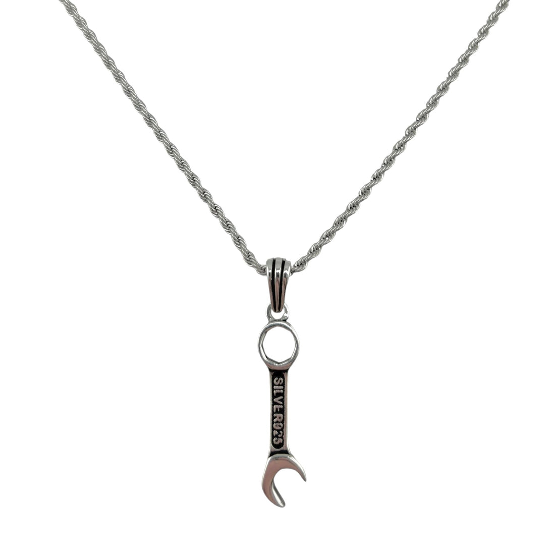Sterling Silver Wrench Mens Pendant