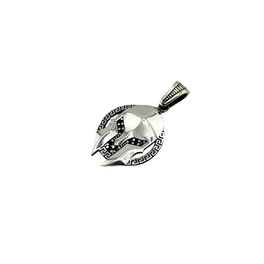 Sterling Silver CZ Gladiator Mens Pendant