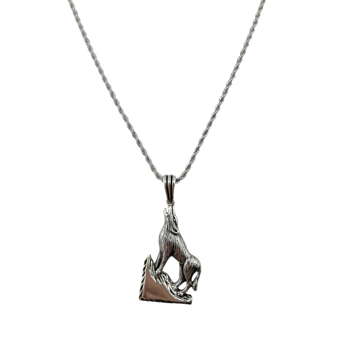 Sterling Silver Coyote Mens Pendant