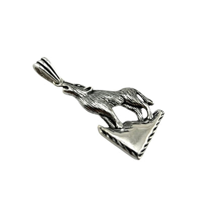 Sterling Silver Coyote Mens Pendant